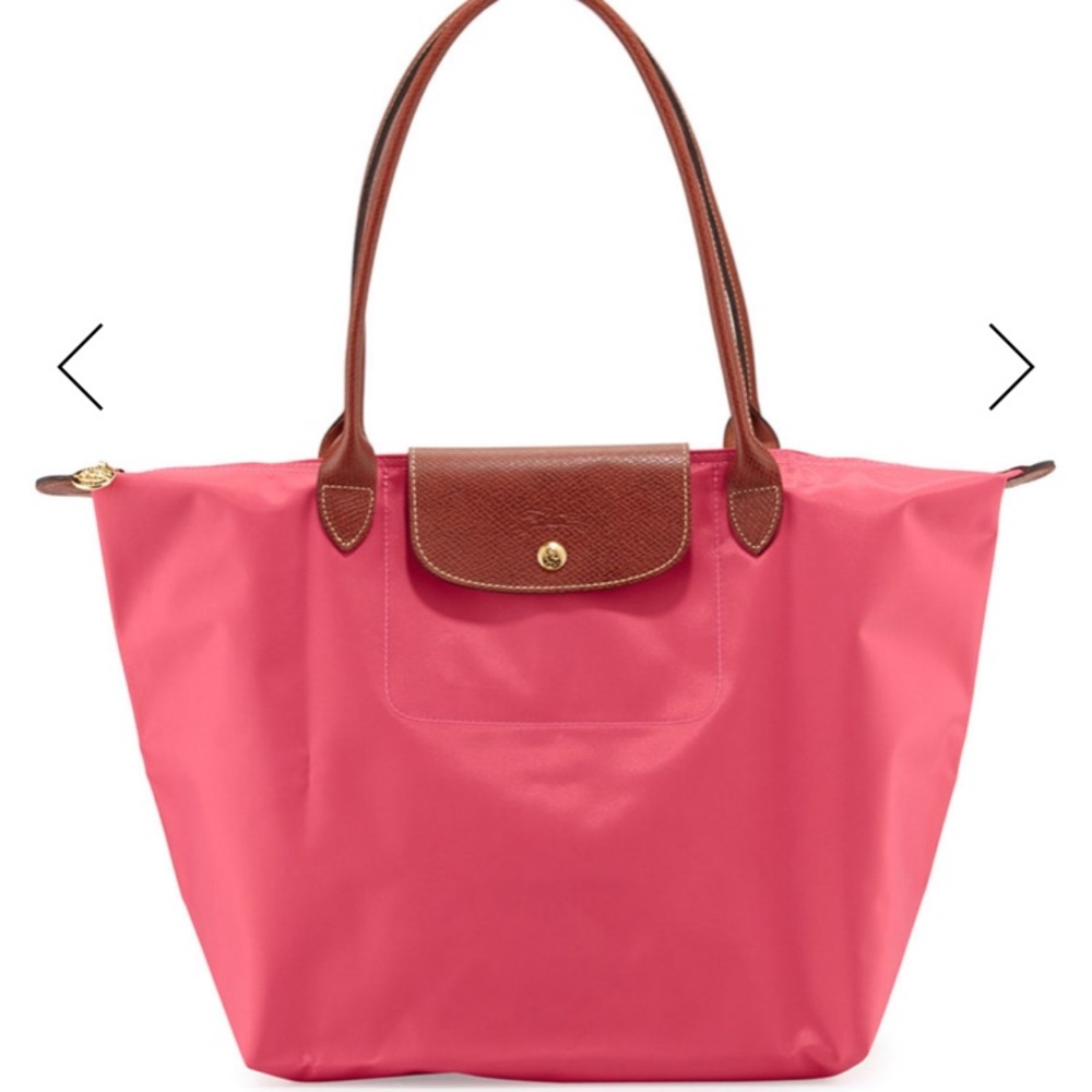 Long champ le pliage medium tote in Malabar pink
